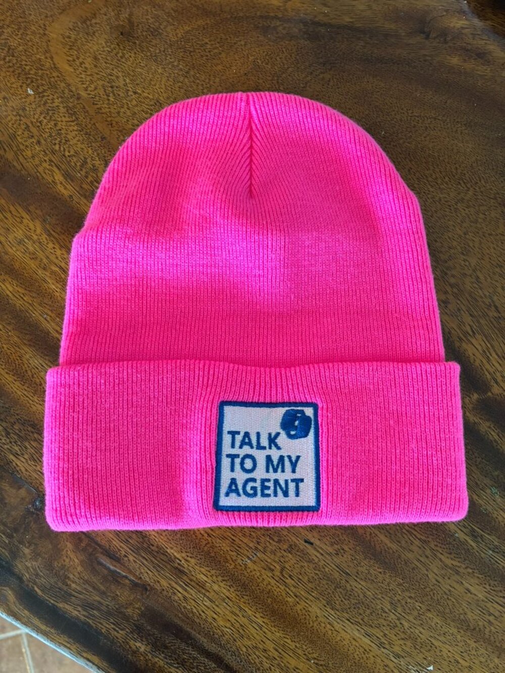 Pink "Talk to My Agent" Beanie